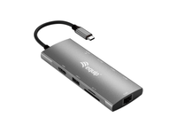 adaptador usb-c 9en1 equip hdmi 4k usb-c datos usb-a 5gbs x2 usb-c carga max 100w rj45 gigabit lecto de tarjetas