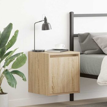 Mesilla De Noche De Pared - Dormitorio - Madera De Ingeniería - Roble Sonoma (38x34x40cm)