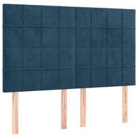 cabecero de cama azul oscuro 144x5x118128 cm terciopelo vidaxl
