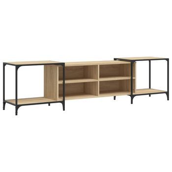 Mueble De Tv Madera De Ingeniería Roble Sonoma 203x37x50 Cm Vidaxl
