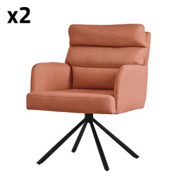 2x sillas de comedor giratoria naranja tapizado respaldo extraíble