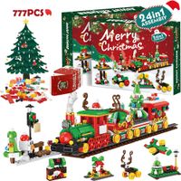 calendario de adviento de navidad caja de bloques de construccion diy arbol de tren de navidad ladrillos para ninos regalo de navidad caja de calendario de adviento de 24 dias