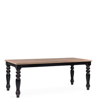 Mesa de comedor de madera beige y negra 8/10 personas L 200 cm