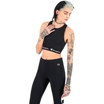 Champion Blusa Top Corto Elastico Logo Nero Black 112856 para mujer