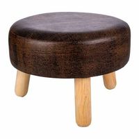 taburete de madera y polipiel marron 40x40x1329