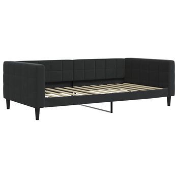 Sofá Cama | Cama Para Adulto | Sofá Convertible Sin Colchón Terciopelo Negro 100x200 Cm