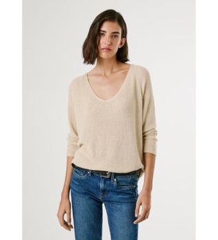 Pepe Jeans para mujer. PL702309 Jersey Coco beige (XS), Casual, Viscosa