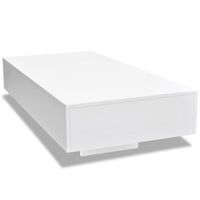 mesa de centro rectangular de fibra de vidrio blanco brillante vidaxl