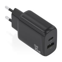 aisens a110-0924 cargador gan 30w 1xusb-c pd30 qc40 1xusb-a qc30 negro