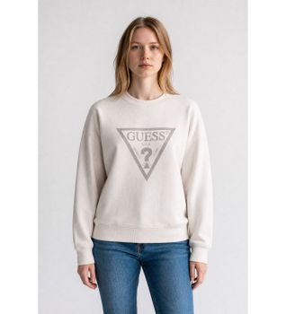 Guess para mujer. W6RQ16KB681 Sudadera Triange CN Studs beige (XS), Casual, Algodón