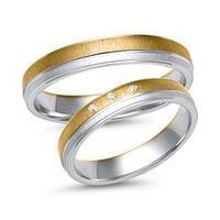 alianzas 14 quilates oro amarillo-blanco 3 diamantes