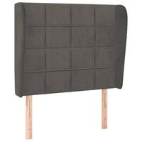 cabecero con orejas de terciopelo gris oscuro 83x23x118128 cm vidaxl