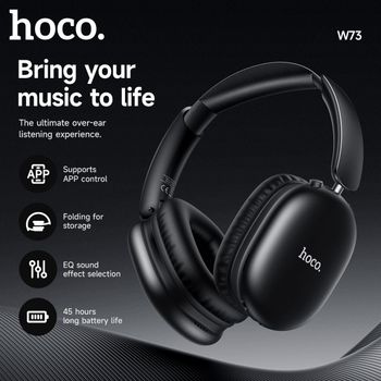 HOCO W73 auriculares plegables Bluetooth 6,0 sobre la oreja Control por aplicación auriculares inalámbricos de alta fidelidad auriculares grandes deportivos para Iphone Xiaomi