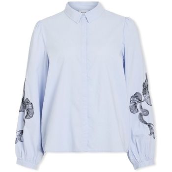 Vila Blusa Vesta Shirt - Kentucky Blue/Black Beu para mujer