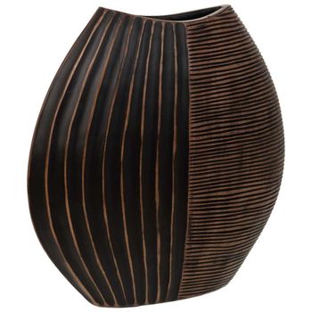 Jarrón de poliresina marrón 30x11x30 cm