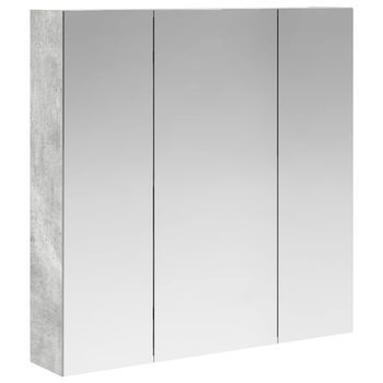 Armario Con Espejo De Baño Gris Concreto 70 X 14,5 X 70 Cm Vidaxl