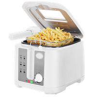 aigostar indra 30hex - freidora de 25 litros de capacidad 1650 watios de potencia y libre de bpa color blanco con ventana de visualizacion