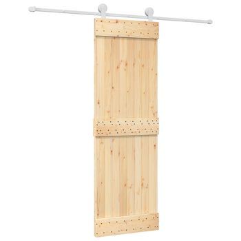 Puerta Corredera Natural Y Blanco 70 X 210 Cm Vidaxl