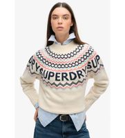 superdry para mujer w6110555a jersey fairisle beige xs casual acrilico