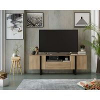 mueble de tv 55x160x40 cm dune 2 puertas 1 cajon roble