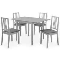 juego de muebles de comedor 5 piezas mdf gris vidaxl