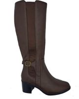 de davinia bota tacon grueso marron