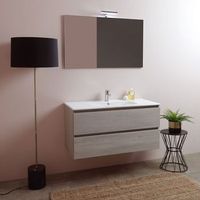 composicion de bano suspendida 100cm con cajones efecto madera olmo  berlin