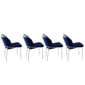 Set 4 Sillas 182 V4 Blanco Azul Oscuro