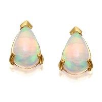 9ct gold pear shaped opal stud earrings - 6mm - g0440