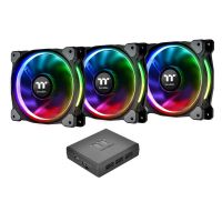 thermaltake riing plus led rgb fan 140mm pack 3 ventiladores  controlador