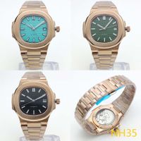 reloj mecanico automatico para hombre cronografo cuadrado de lujo cristal de zafiro pantalla de fecha 4 colores oro rosa 40mm nh35