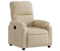 vidaxl sillon reclinable tela de microfibra color crema