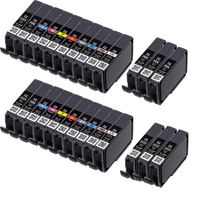 compatible multipack canon pgi-72mbkco 2 full sets  3 extra black ink cartridges 26 pack