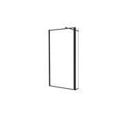 mampara de ducha fija borde de serigrafia negra 2hojas vidrio 8mm antical con barra negra 70-120cm tamano1239-125940x200cm