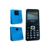 telefono movil qubo x-10bk con tapa dual sim bluetooth y radio fm azul