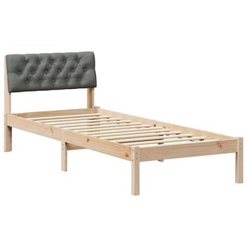 Estructura De Cama Con Cabecera Negro Y Gris Oscuro 75 X 190 Cm Vidaxl