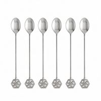 cucharas de cafe plateadas arabescos - lote de 6