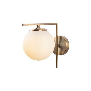 Lámpara De Pared 7141-antique Oro Cobrizo Metal Vidrio 15x28x23 Cm