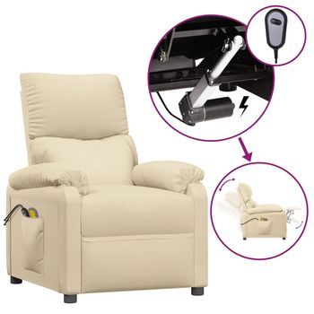 Sillón De Salón | Silla | Sillón De Masaje Eléctrico Tela Color Crema
