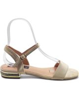 de timbos sandalia tacon bajo fiesta mujer beige 129582 amarillo