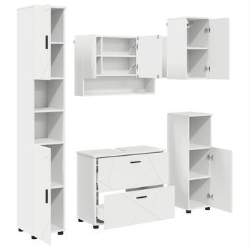Juego De Muebles De Baño 5 Uds. 35 X 30 X 192 Cm Vidaxl