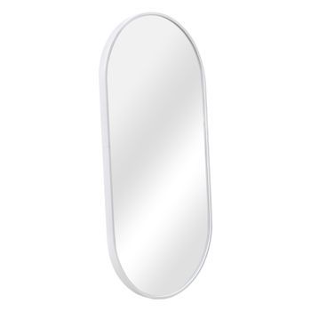 Espejo De Pared Para El Baño Corato Aluminio Elíptica 40 X 80 Cm Blanco [en.casa]