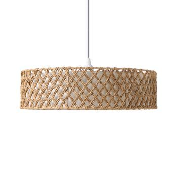Lámpara Colgante Con Pantalla Trenzada De Cuerda De Papel Lámpara De Techo Boho Natural Blondin