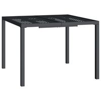 mesa de jardin  mesa de exterior de acero gris antracita 100x100x72 cm