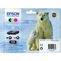epson polar bear t2616 cyan magenta yellow  black ink cartridges - multipack cyan