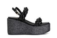 sandalias de fraile con cuna de rafia black