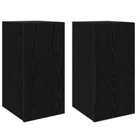 mueble de tv de pared 2 uds  mueble de salon  gabinete de tv roble negro 305 x 30 x 60 cm