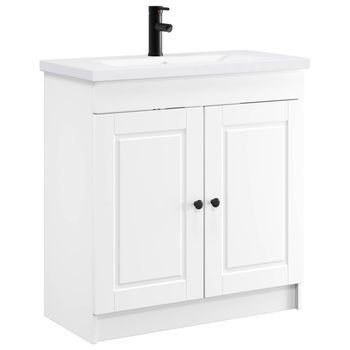Juego De Muebles De Baño Blanco 56 X 37,5 X 81 Cm Vidaxl
