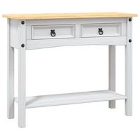 mesa consola corona range de pino mexicano blanco 90x345x73 cm vidaxl