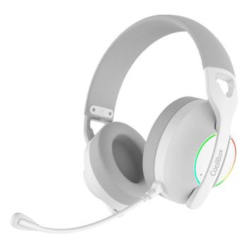 Auriculares CoolBox WB01 inalámbricos Bluetooth y RF Gaming con Cancelación de Ruido RGB Blancos